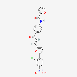 molecular formula C24H15ClN2O6 B5304501 N-(4-{3-[5-(2-chloro-4-nitrophenyl)-2-furyl]acryloyl}phenyl)-2-furamide 