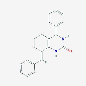 molecular formula C21H20N2O B5304514 8-benzylidene-4-phenyl-3,4,5,6,7,8-hexahydro-2(1H)-quinazolinone 