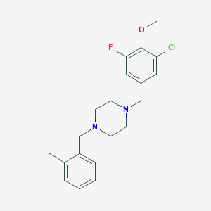 molecular formula C20H24ClFN2O B5304526 1-(3-chloro-5-fluoro-4-methoxybenzyl)-4-(2-methylbenzyl)piperazine 