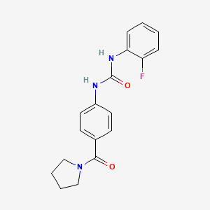 molecular formula C18H18FN3O2 B5304537 N-(2-fluorophenyl)-N'-[4-(1-pyrrolidinylcarbonyl)phenyl]urea 