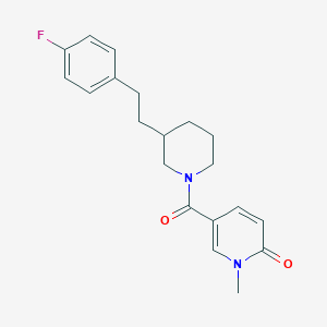 molecular formula C20H23FN2O2 B5304548 5-({3-[2-(4-fluorophenyl)ethyl]-1-piperidinyl}carbonyl)-1-methyl-2(1H)-pyridinone 