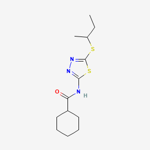 molecular formula C13H21N3OS2 B5304559 N-[5-(sec-butylthio)-1,3,4-thiadiazol-2-yl]cyclohexanecarboxamide 