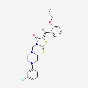 molecular formula C24H26ClN3O2S2 B5304565 3-{[4-(3-chlorophenyl)-1-piperazinyl]methyl}-5-(2-propoxybenzylidene)-2-thioxo-1,3-thiazolidin-4-one 