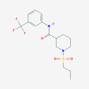 molecular formula C16H21F3N2O3S B5304588 1-(propylsulfonyl)-N-[3-(trifluoromethyl)phenyl]-3-piperidinecarboxamide 