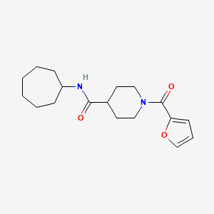 molecular formula C18H26N2O3 B5304626 N-cycloheptyl-1-(2-furoyl)piperidine-4-carboxamide 