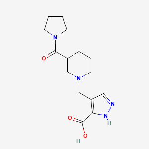 molecular formula C15H22N4O3 B5304634 4-{[3-(pyrrolidin-1-ylcarbonyl)piperidin-1-yl]methyl}-1H-pyrazole-3-carboxylic acid 