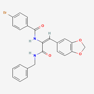 molecular formula C24H19BrN2O4 B5304641 N-{2-(1,3-benzodioxol-5-yl)-1-[(benzylamino)carbonyl]vinyl}-4-bromobenzamide 