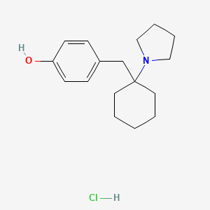 molecular formula C17H26ClNO B5304669 4-{[1-(1-pyrrolidinyl)cyclohexyl]methyl}phenol hydrochloride 