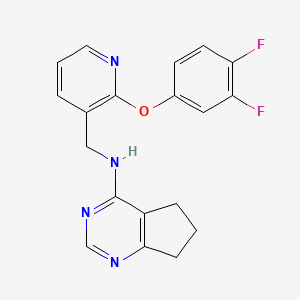 molecular formula C19H16F2N4O B5304684 N-{[2-(3,4-difluorophenoxy)pyridin-3-yl]methyl}-6,7-dihydro-5H-cyclopenta[d]pyrimidin-4-amine 