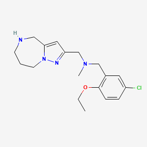 molecular formula C18H25ClN4O B5304686 (5-chloro-2-ethoxybenzyl)methyl(5,6,7,8-tetrahydro-4H-pyrazolo[1,5-a][1,4]diazepin-2-ylmethyl)amine 