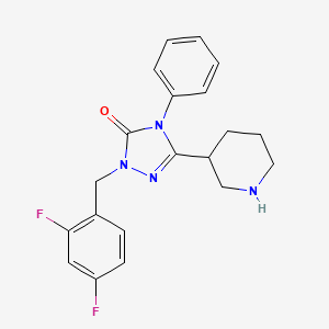molecular formula C20H20F2N4O B5304693 2-(2,4-difluorobenzyl)-4-phenyl-5-(3-piperidinyl)-2,4-dihydro-3H-1,2,4-triazol-3-one hydrochloride 