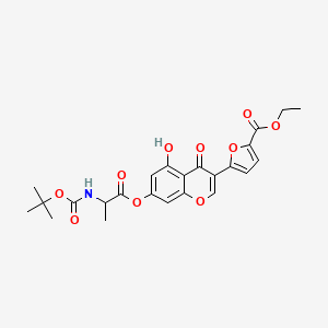 molecular formula C24H25NO10 B5304733 ethyl 5-(7-{[N-(tert-butoxycarbonyl)alanyl]oxy}-5-hydroxy-4-oxo-4H-chromen-3-yl)-2-furoate 