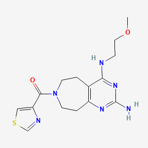 molecular formula C15H20N6O2S B5304736 N~4~-(2-methoxyethyl)-7-(1,3-thiazol-4-ylcarbonyl)-6,7,8,9-tetrahydro-5H-pyrimido[4,5-d]azepine-2,4-diamine 