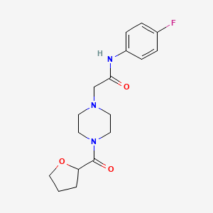 molecular formula C17H22FN3O3 B5304755 N-(4-fluorophenyl)-2-[4-(tetrahydro-2-furanylcarbonyl)-1-piperazinyl]acetamide 