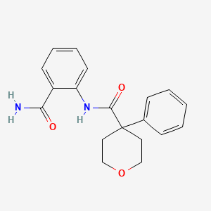 molecular formula C19H20N2O3 B5304758 N-[2-(aminocarbonyl)phenyl]-4-phenyltetrahydro-2H-pyran-4-carboxamide 