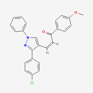 molecular formula C25H19ClN2O2 B5304772 3-[3-(4-chlorophenyl)-1-phenyl-1H-pyrazol-4-yl]-1-(4-methoxyphenyl)-2-propen-1-one 