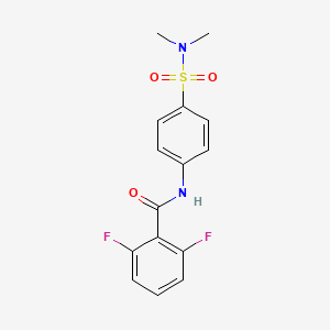 molecular formula C15H14F2N2O3S B5304791 N-{4-[(dimethylamino)sulfonyl]phenyl}-2,6-difluorobenzamide 