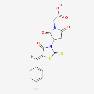 molecular formula C16H11ClN2O5S2 B5304797 {3-[5-(4-chlorobenzylidene)-4-oxo-2-thioxo-1,3-thiazolidin-3-yl]-2,5-dioxo-1-pyrrolidinyl}acetic acid 