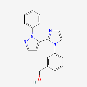 molecular formula C19H16N4O B5304800 {3-[2-(1-phenyl-1H-pyrazol-5-yl)-1H-imidazol-1-yl]phenyl}methanol 