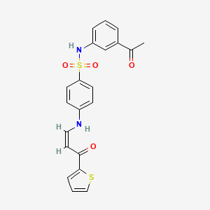 molecular formula C21H18N2O4S2 B5304807 N-(3-acetylphenyl)-4-{[3-oxo-3-(2-thienyl)-1-propen-1-yl]amino}benzenesulfonamide 