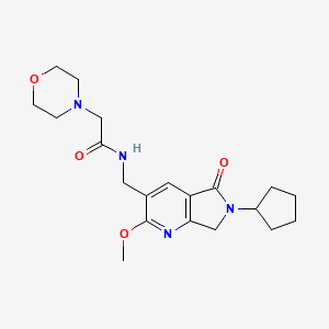 N-[(6-cyclopentyl-2-methoxy-5-oxo-6,7-dihydro-5H-pyrrolo[3,4-b]pyridin-3-yl)methyl]-2-morpholin-4-ylacetamide