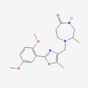 molecular formula C19H25N3O4 B5304848 1-{[2-(2,5-dimethoxyphenyl)-5-methyl-1,3-oxazol-4-yl]methyl}-2-methyl-1,4-diazepan-5-one 