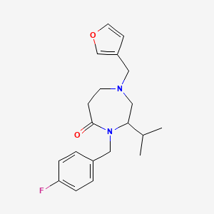 molecular formula C20H25FN2O2 B5304852 4-(4-fluorobenzyl)-1-(3-furylmethyl)-3-isopropyl-1,4-diazepan-5-one 