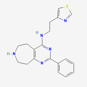 molecular formula C19H21N5S B5304853 2-phenyl-N-[2-(1,3-thiazol-4-yl)ethyl]-6,7,8,9-tetrahydro-5H-pyrimido[4,5-d]azepin-4-amine 