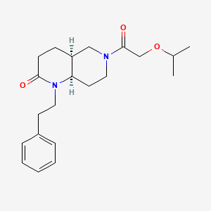 molecular formula C21H30N2O3 B5304873 (4aS*,8aR*)-6-(isopropoxyacetyl)-1-(2-phenylethyl)octahydro-1,6-naphthyridin-2(1H)-one 