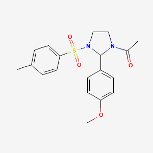 molecular formula C19H22N2O4S B5304895 1-acetyl-2-(4-methoxyphenyl)-3-[(4-methylphenyl)sulfonyl]imidazolidine 