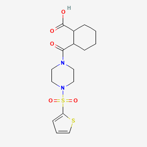 molecular formula C16H22N2O5S2 B5304905 2-{[4-(2-thienylsulfonyl)-1-piperazinyl]carbonyl}cyclohexanecarboxylic acid 