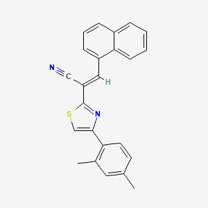 molecular formula C24H18N2S B5304916 2-[4-(2,4-dimethylphenyl)-1,3-thiazol-2-yl]-3-(1-naphthyl)acrylonitrile 