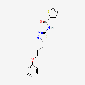 molecular formula C16H15N3O2S2 B5304922 N-[5-(3-phenoxypropyl)-1,3,4-thiadiazol-2-yl]-2-thiophenecarboxamide 