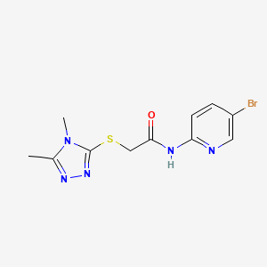 molecular formula C11H12BrN5OS B5304929 N-(5-bromo-2-pyridinyl)-2-[(4,5-dimethyl-4H-1,2,4-triazol-3-yl)thio]acetamide 