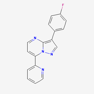 molecular formula C17H11FN4 B5304944 3-(4-fluorophenyl)-7-(2-pyridinyl)pyrazolo[1,5-a]pyrimidine 