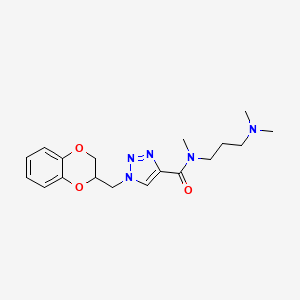 molecular formula C18H25N5O3 B5304978 1-(2,3-dihydro-1,4-benzodioxin-2-ylmethyl)-N-[3-(dimethylamino)propyl]-N-methyl-1H-1,2,3-triazole-4-carboxamide 