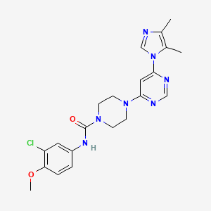 molecular formula C21H24ClN7O2 B5304986 N-(3-chloro-4-methoxyphenyl)-4-[6-(4,5-dimethyl-1H-imidazol-1-yl)-4-pyrimidinyl]-1-piperazinecarboxamide 