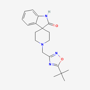 molecular formula C19H24N4O2 B5304990 1'-[(5-tert-butyl-1,2,4-oxadiazol-3-yl)methyl]spiro[indole-3,4'-piperidin]-2(1H)-one 