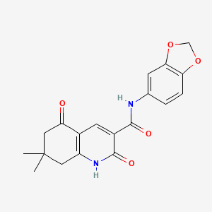 molecular formula C19H18N2O5 B5305013 N-1,3-benzodioxol-5-yl-7,7-dimethyl-2,5-dioxo-1,2,5,6,7,8-hexahydro-3-quinolinecarboxamide 