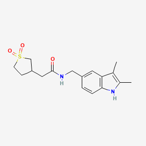 molecular formula C17H22N2O3S B5305014 N-[(2,3-dimethyl-1H-indol-5-yl)methyl]-2-(1,1-dioxidotetrahydro-3-thienyl)acetamide 