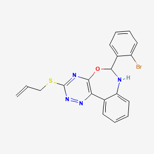molecular formula C19H15BrN4OS B5305027 3-(allylthio)-6-(2-bromophenyl)-6,7-dihydro[1,2,4]triazino[5,6-d][3,1]benzoxazepine 