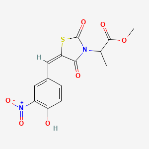 molecular formula C14H12N2O7S B5305033 methyl 2-[5-(4-hydroxy-3-nitrobenzylidene)-2,4-dioxo-1,3-thiazolidin-3-yl]propanoate 