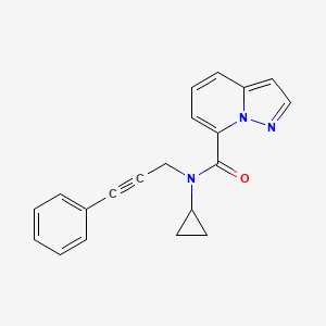 molecular formula C20H17N3O B5305034 N-cyclopropyl-N-(3-phenylprop-2-yn-1-yl)pyrazolo[1,5-a]pyridine-7-carboxamide 