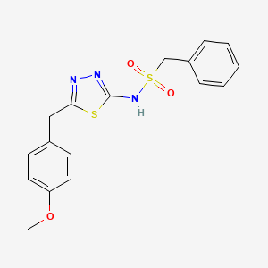 molecular formula C17H17N3O3S2 B5305040 N-[5-(4-methoxybenzyl)-1,3,4-thiadiazol-2-yl]-1-phenylmethanesulfonamide 