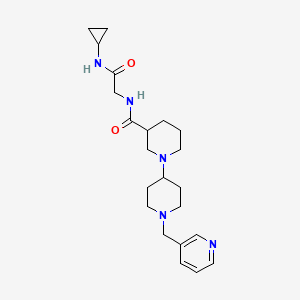 molecular formula C22H33N5O2 B5305050 N-[2-(cyclopropylamino)-2-oxoethyl]-1'-(pyridin-3-ylmethyl)-1,4'-bipiperidine-3-carboxamide 