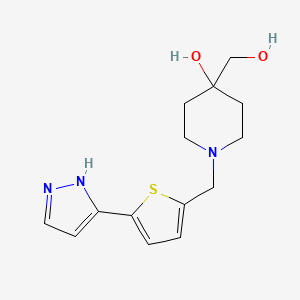 4-(hydroxymethyl)-1-{[5-(1H-pyrazol-3-yl)-2-thienyl]methyl}piperidin-4-ol