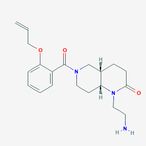 molecular formula C20H27N3O3 B5305060 rel-(4aS,8aR)-6-[2-(allyloxy)benzoyl]-1-(2-aminoethyl)octahydro-1,6-naphthyridin-2(1H)-one hydrochloride 