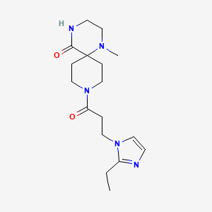 molecular formula C17H27N5O2 B5305069 9-[3-(2-ethyl-1H-imidazol-1-yl)propanoyl]-1-methyl-1,4,9-triazaspiro[5.5]undecan-5-one 