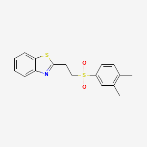 molecular formula C17H17NO2S2 B5305077 2-{2-[(3,4-dimethylphenyl)sulfonyl]ethyl}-1,3-benzothiazole 