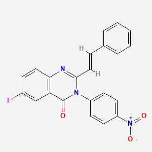 molecular formula C22H14IN3O3 B5305087 6-iodo-3-(4-nitrophenyl)-2-(2-phenylvinyl)-4(3H)-quinazolinone 